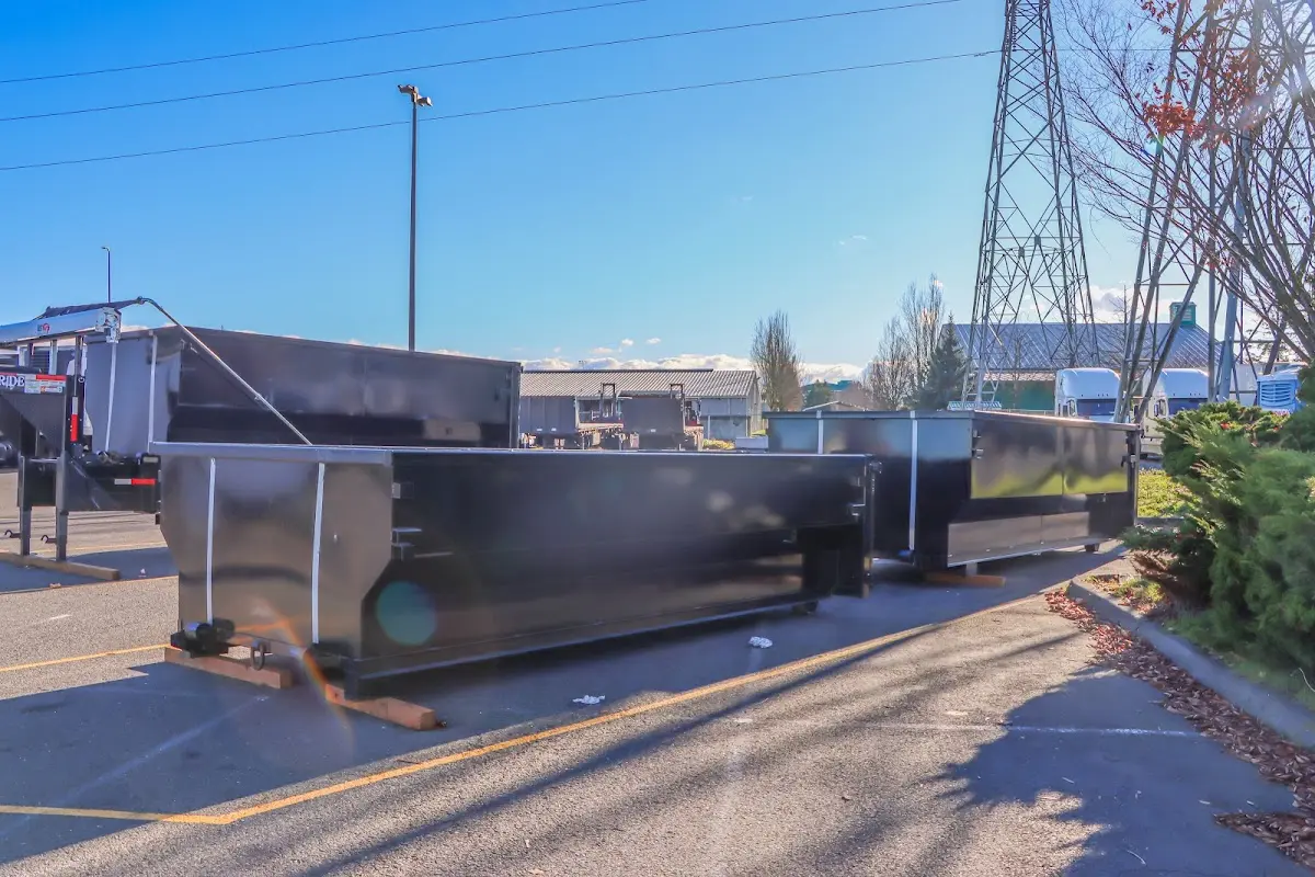 Roll-off dumpster ready for waste disposal at job site for Estate Cleanout Dumpster Rental in Kill Devil Hills